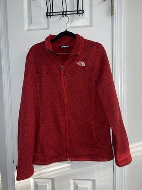 The North Face Women's Red Full-Zip Fleece Jacket